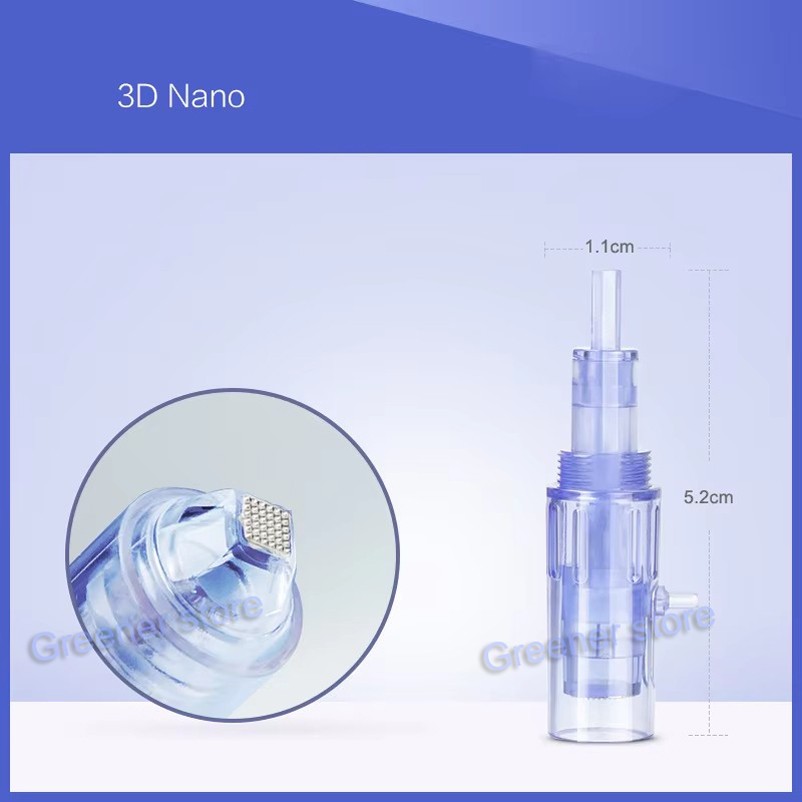 Micro Pen Mesotherapy & 10Pcs 3D Pin Replacement Needle Cartridges Tip Face Care