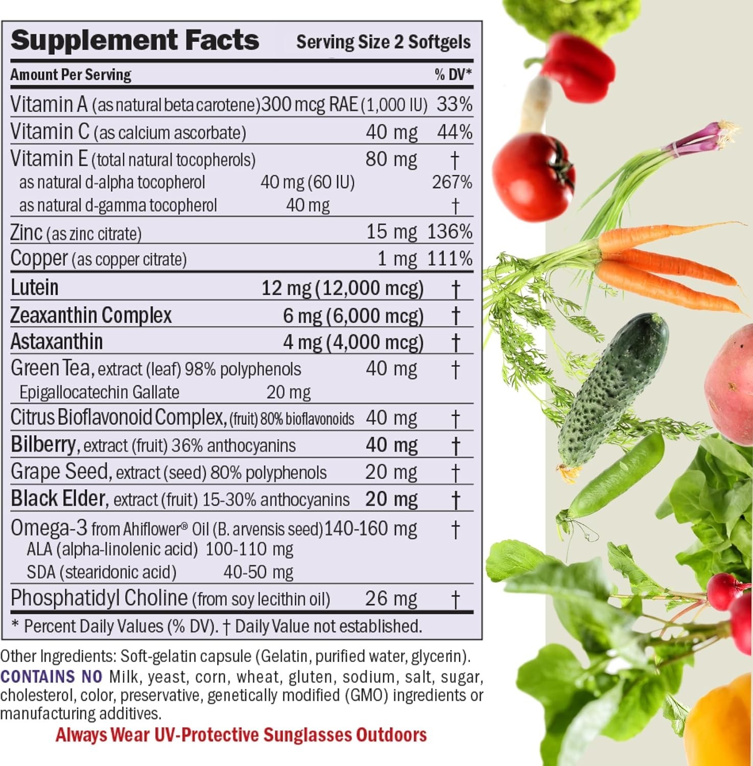 Comprehensive Eye Support Formula – 180 Softgels with Astaxanthin & Bilberry