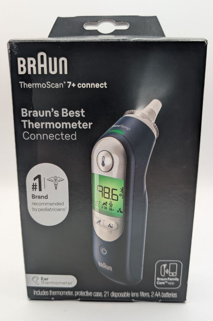 Braun ThermoScan 7+ Connect Digital Ear Thermometer, Age Precision Technology