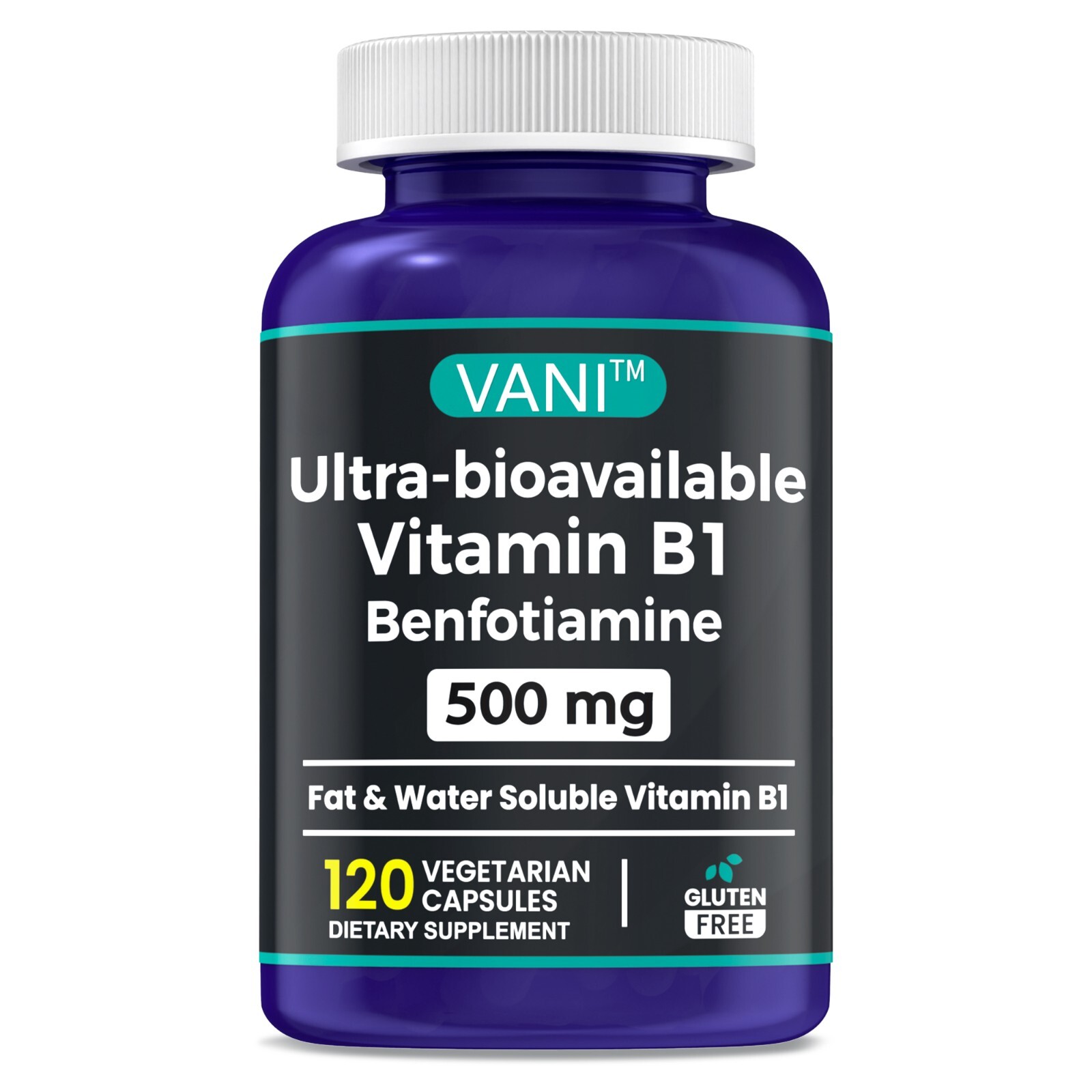 Benfotiamine 500mg with B1| 120 Capsules | Fat Soluble Thiamine Vitamin B1