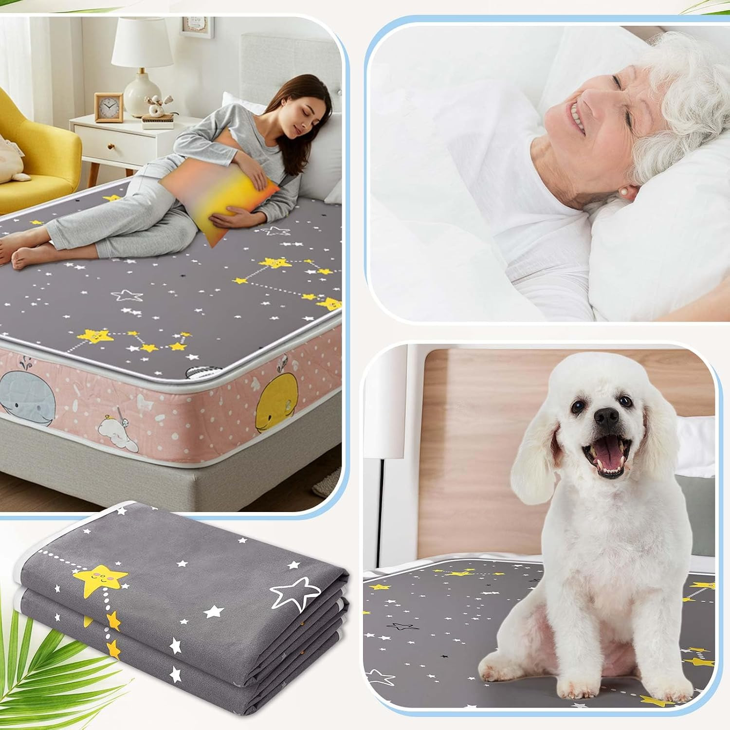 Waterproof Mattress Protector for Incontinence, Washable Queen Size 60”x78