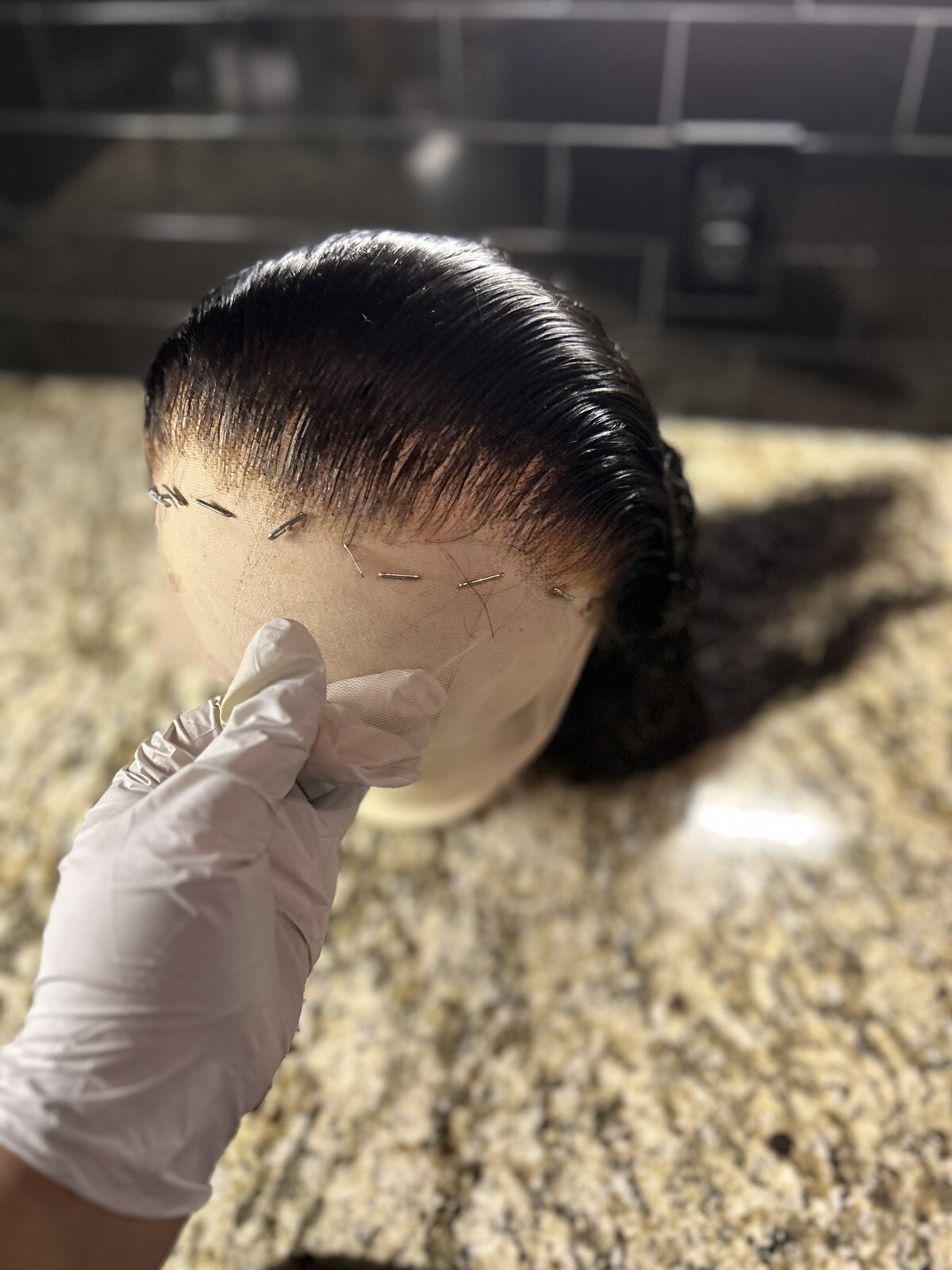 Glue-less Lace Front Waterwave wig human hair Pre-plucked Ready To Wear