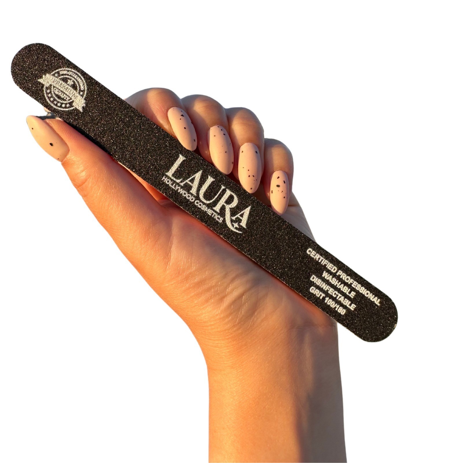1 Pcs Laura Hollywood Cosmetics Professional Nail Files – 100/180 Grit