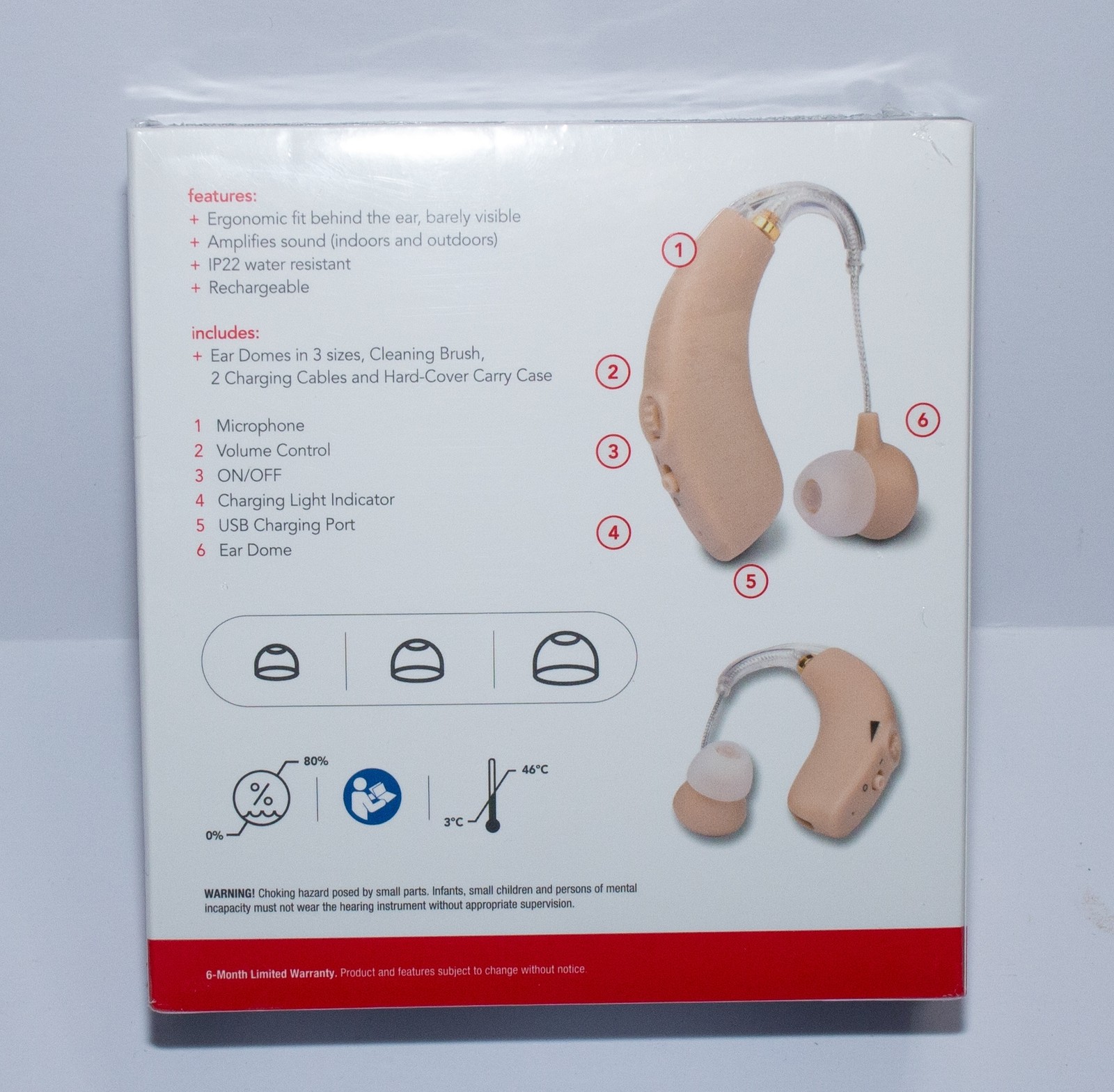 RCA OTC Beige Rechargeable 15 Hour Behind Ear Right & Left Hearing Aid Pair