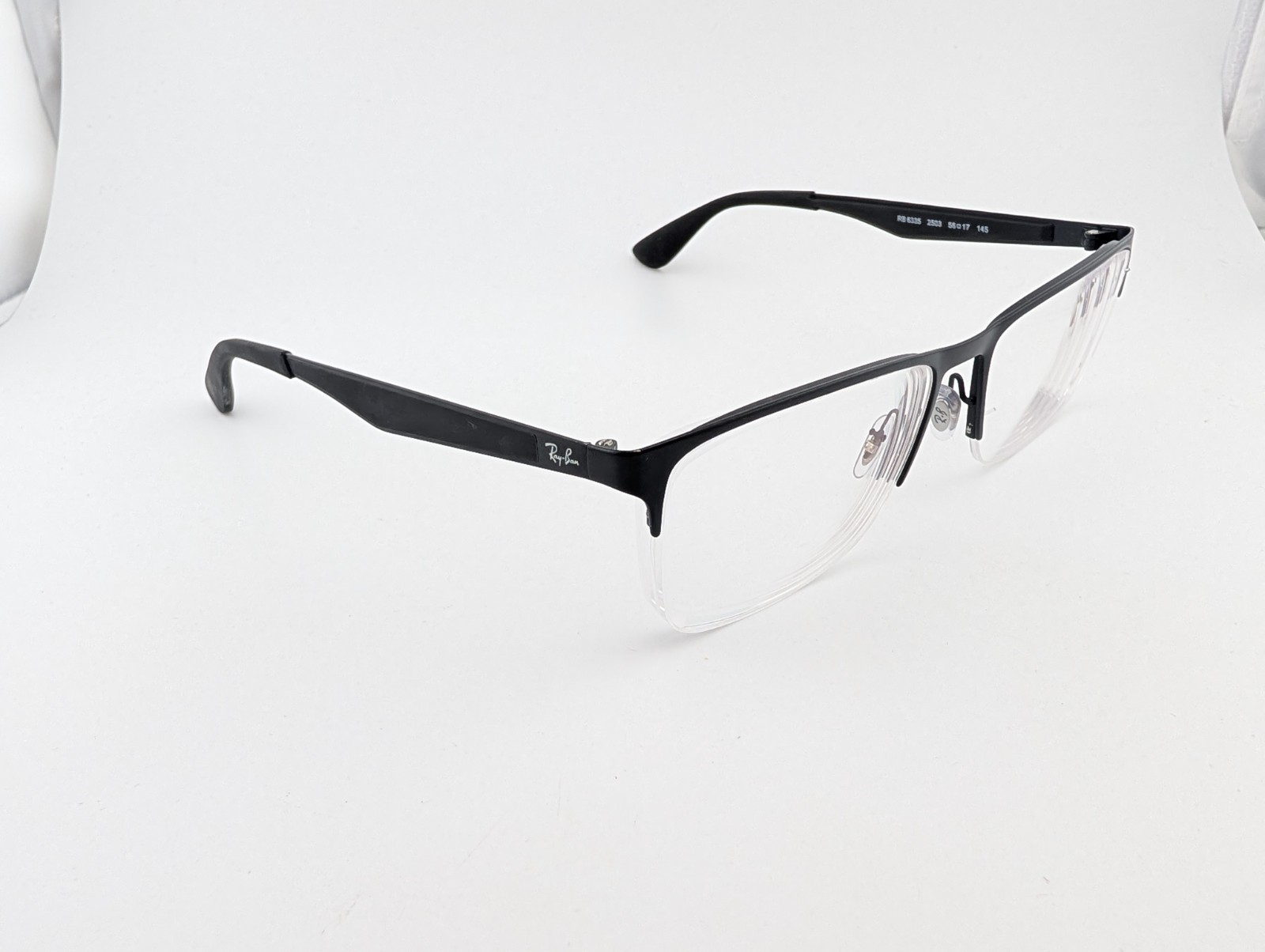 Ray Ban Eyeglasses, Frames Only, RB 6335 2503, 56-17-145, Black, Half Rim