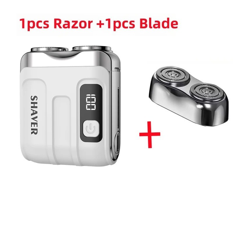 Mini Electric Smart Shaver – Dual Blade, Digital Display, Rechargeable Beard USA