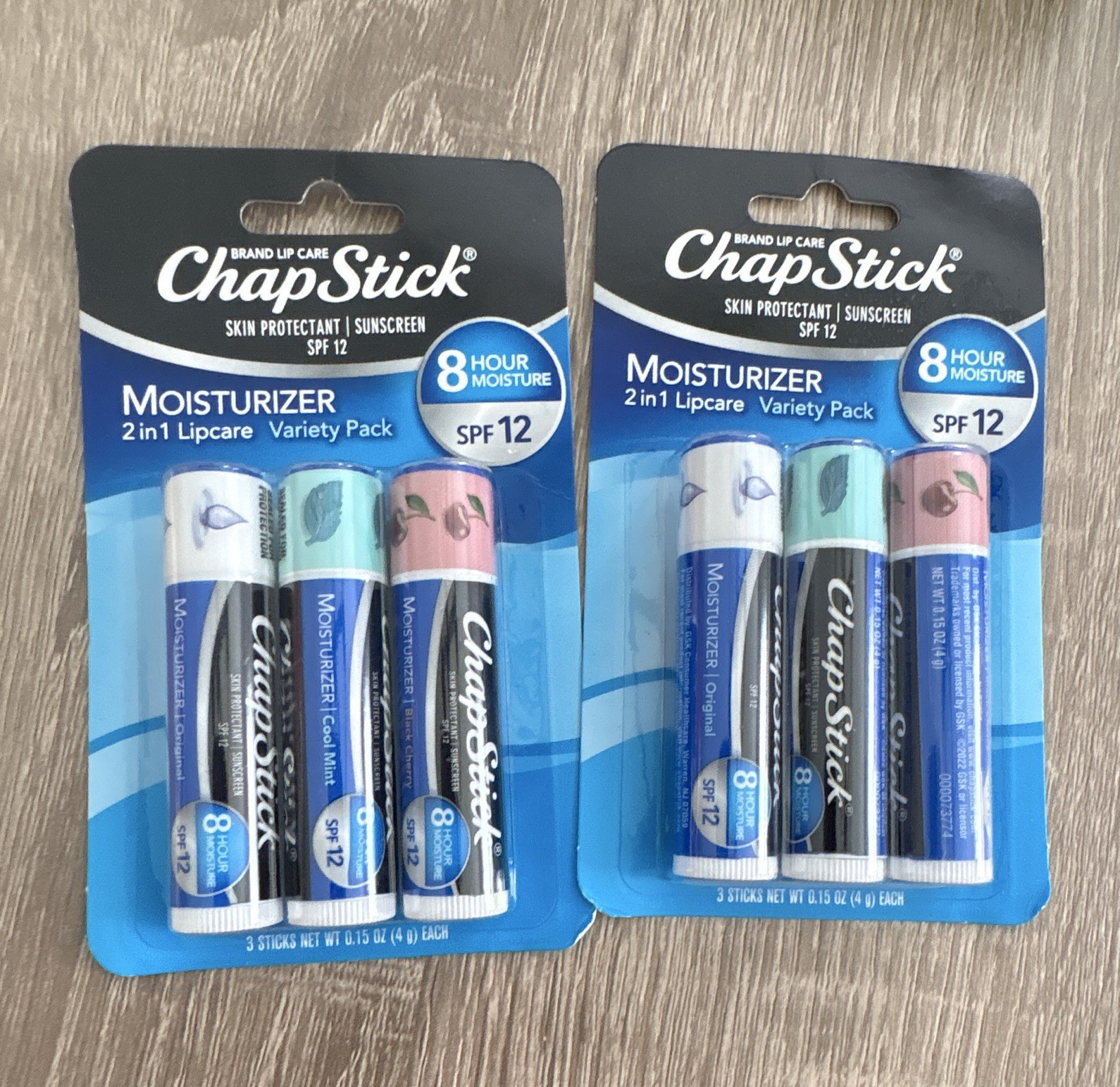 ChapStick Moisturizer 2 in 1 Lip Balm SPF 12 Broad Spectrum 3pk Cool Mint