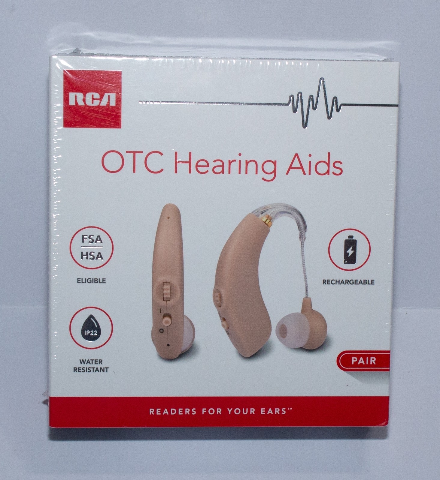 RCA OTC Beige Rechargeable 15 Hour Behind Ear Right & Left Hearing Aid Pair