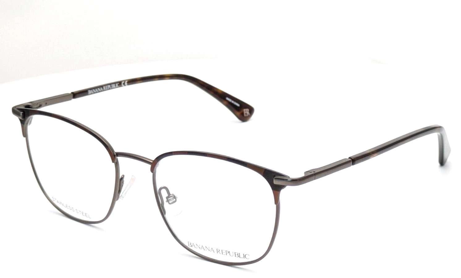 Banana Republic BR111 AB8 Havana Grey Rectangle Mens Eyeglasses 49mm