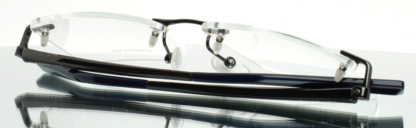 CHOPARD VCHD20 0568 Gunmetal Mens Rectangle Rimless Eyeglasses 56-16-145 B:38