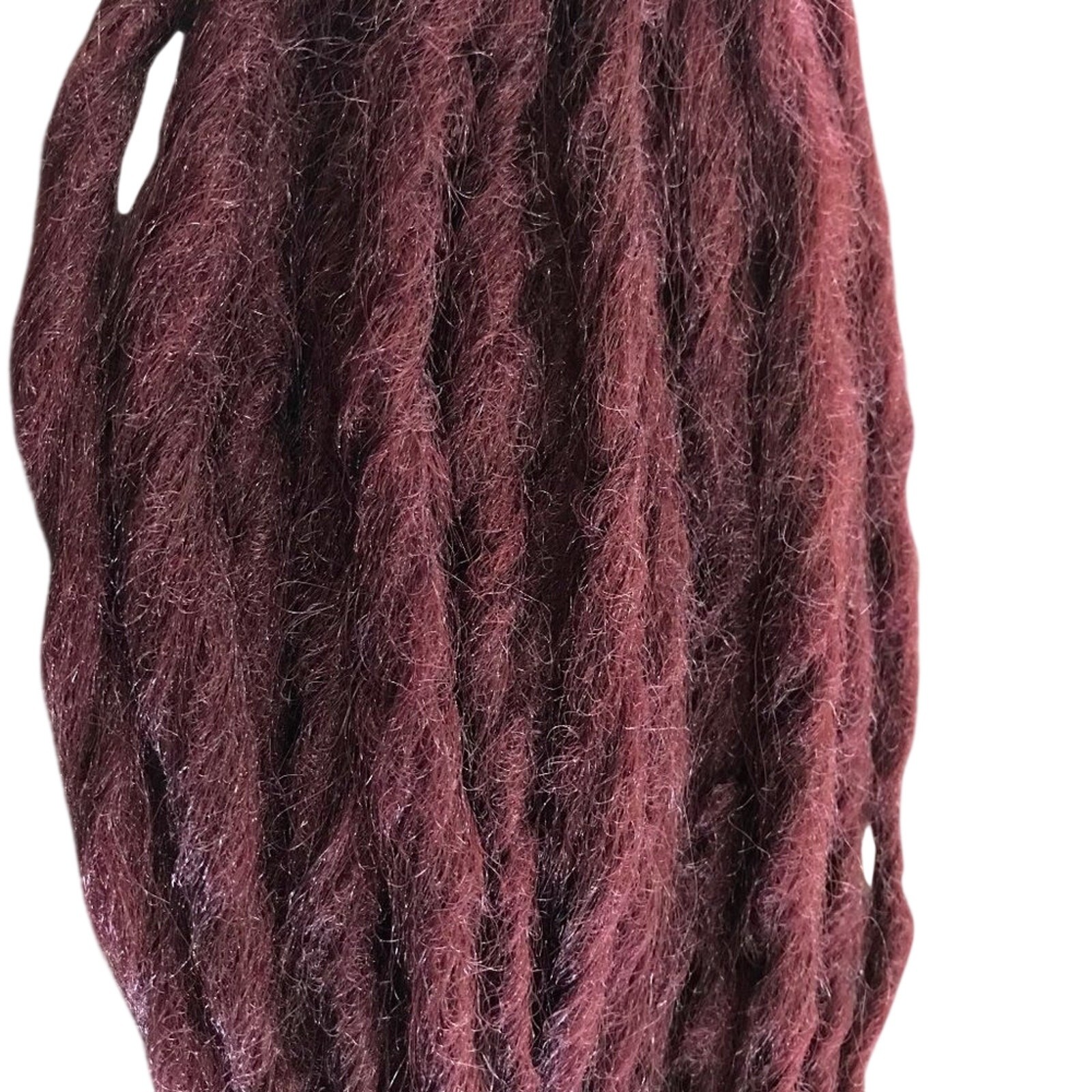 25 Burgundy Dark Auburn Brown Dreads Dreadlock Hair Extensions