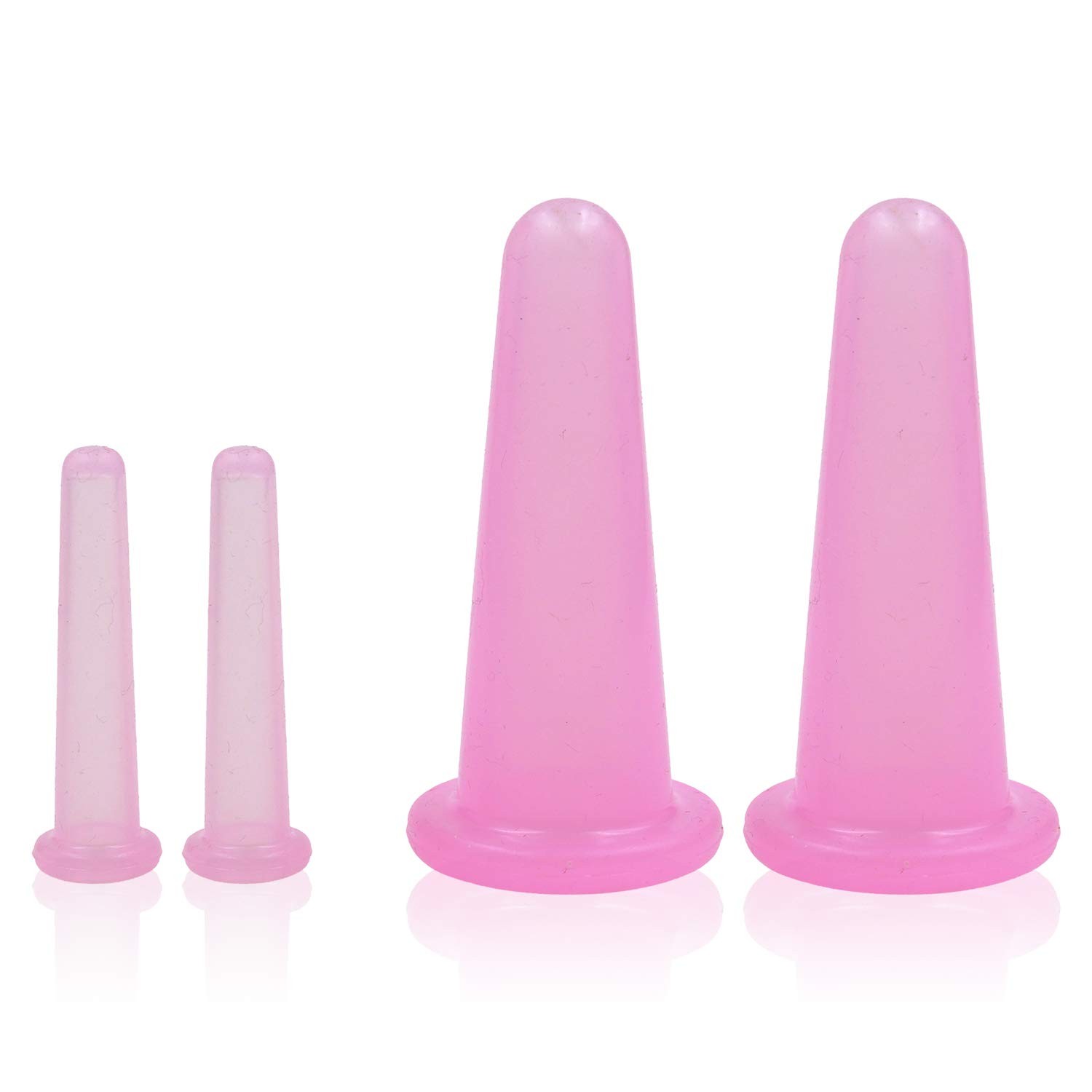 4 Pcs Facial Cupping Set,Natural Silicone Facial Massage Cup for Body,Face,Neck,