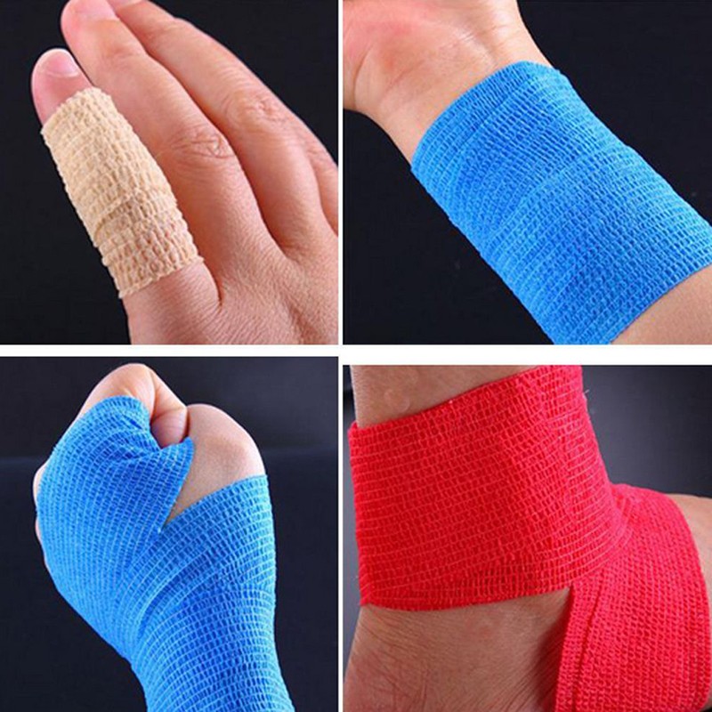 6/12Pack Athletic Wrap Tape Medical Self Adhesive Bandage Rolls Gauze 5 Yards US