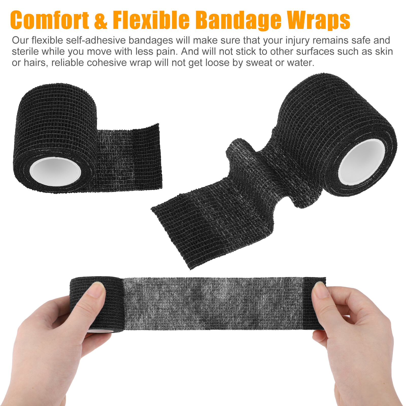 24 Rolls Tattoo Grip Wrap, Self Adhesive Cohesive Bandage Elastic Sports Tape