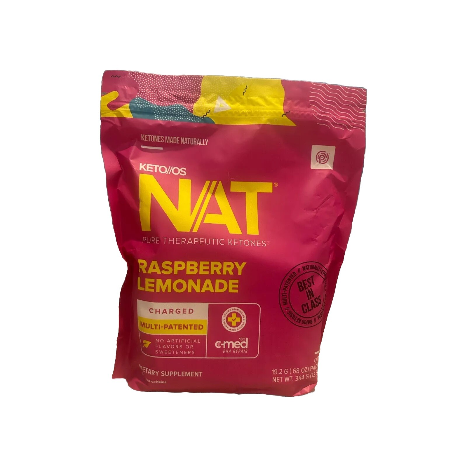 PRUVIT Ketones NAT 20 Packets RASPBERRY LIMONADE Charged. 20 PK Free Shipping