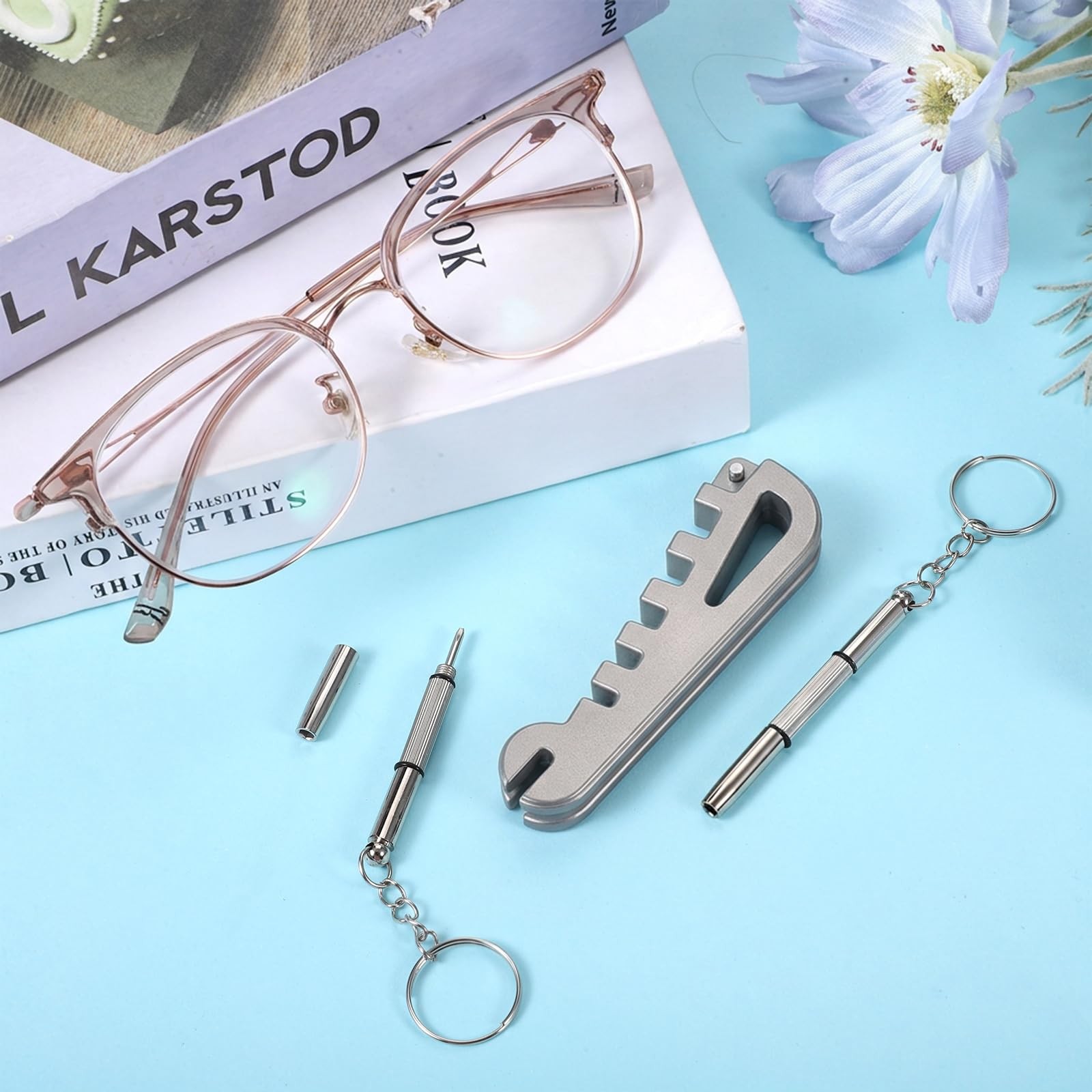 1PCS Eyeglass Frame Adjustment Tool with 2PCS 3-in-1 Screwdriver Kit, Eyeglas…