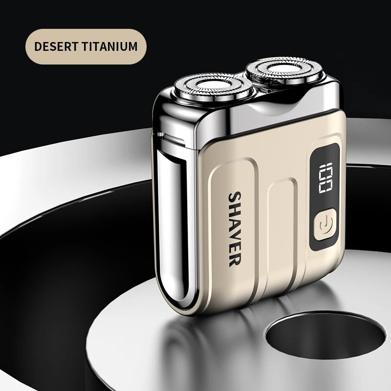 Mini Electric Smart Shaver – Dual Blade, Digital Display, Rechargeable Beard USA