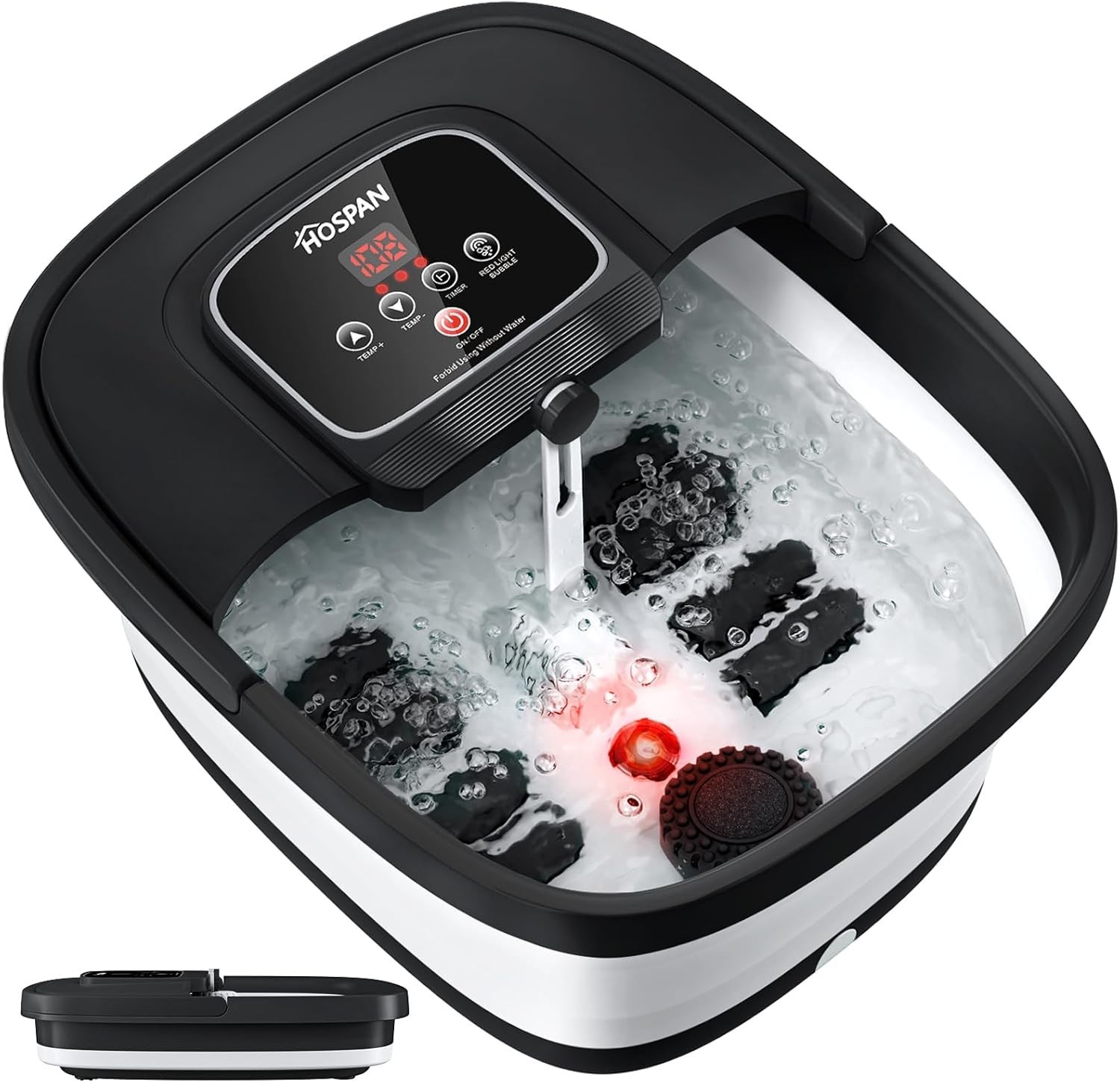 Collapsible Foot Spa with Heat, Bubble, Red Light, and Temperature Contro