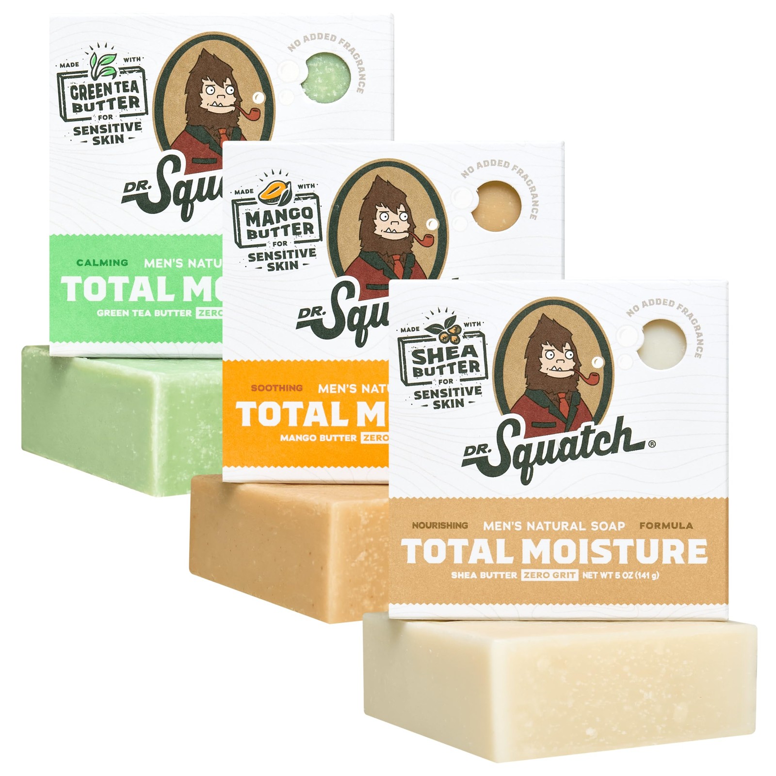 Total Moisture Men’s Bar Soap 2-in-1 Face Body Plant-Based 5oz 3-Pack