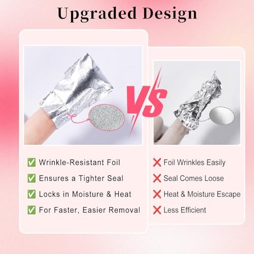 Nail Foil – 300PCS Foil Nail Wraps Gel Nail Polish Remover Foil 300 Piece Set