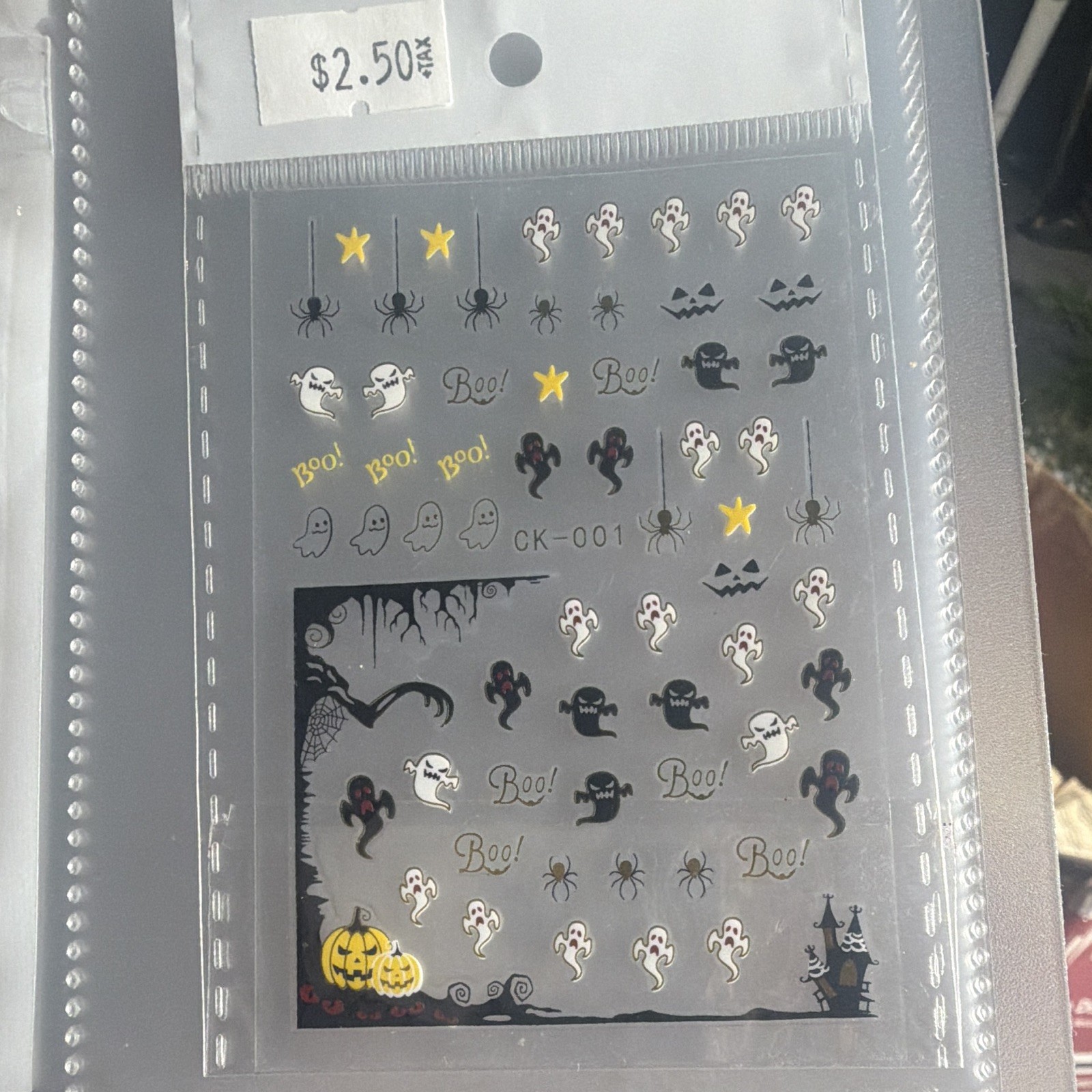 POP FINGER 3D Self-Adhesive Halloween Skull Nail Art Stickers, 6 sheets