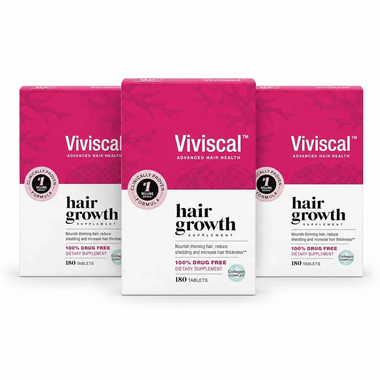 Pack of 3 Viviscal Professional Hair Growth Supplement Women 180 Tablets