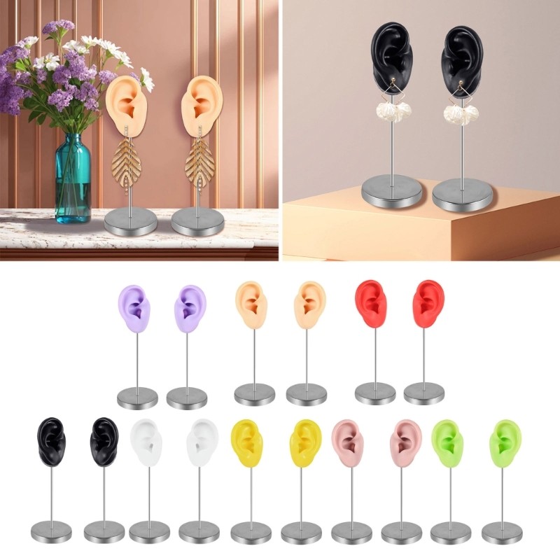 Artificial Left Right Ear Model Silicone Ear Mannequin for Accessories Display