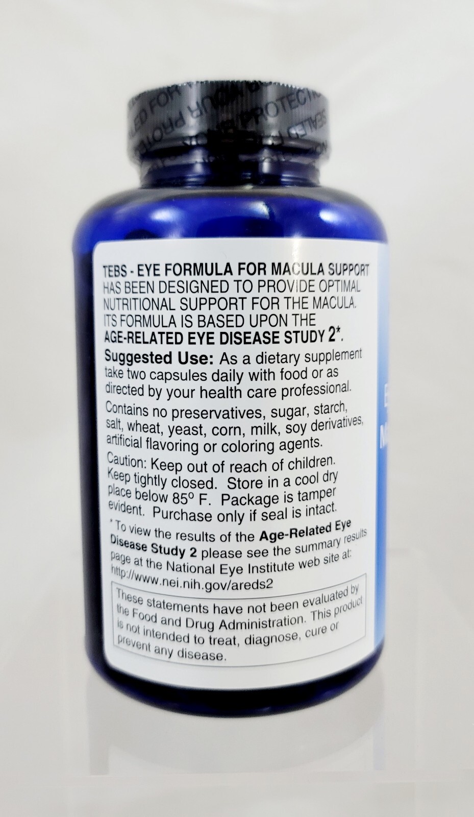 4 Bottles TEBS Macular Degenaration Eye Vitamins AREDS 2 – One Year Supply