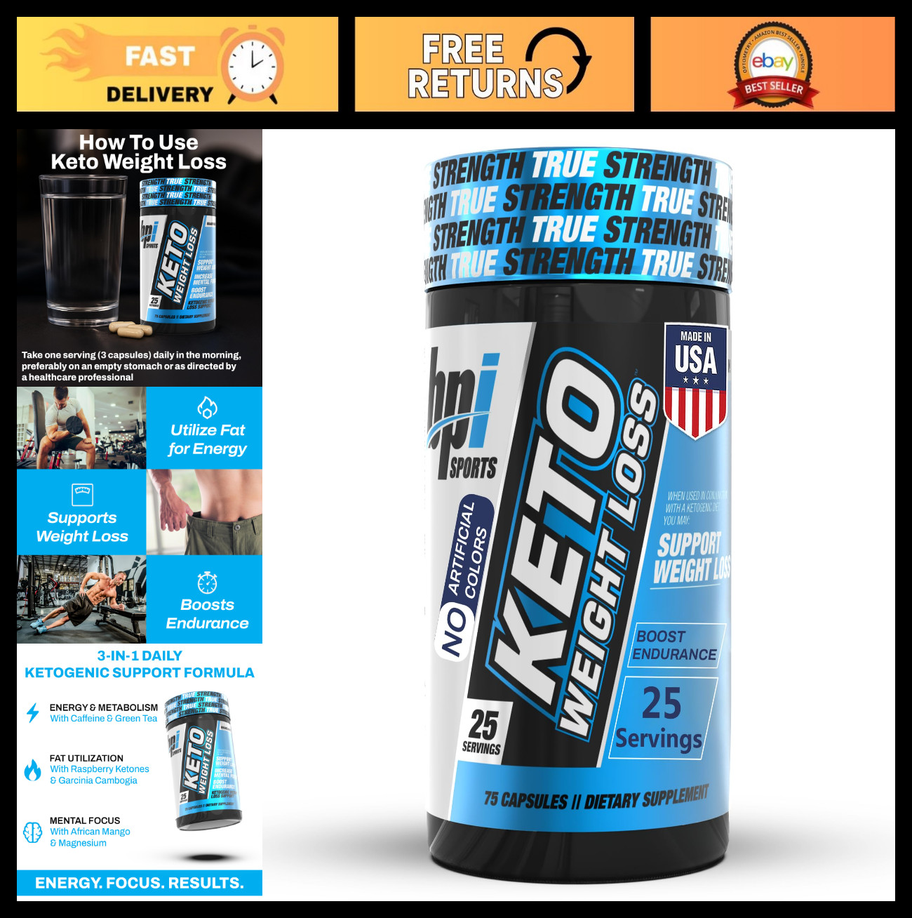 Keto Weight Loss Fat Burners – Boost Energy, Control Appetite, 25 Servings