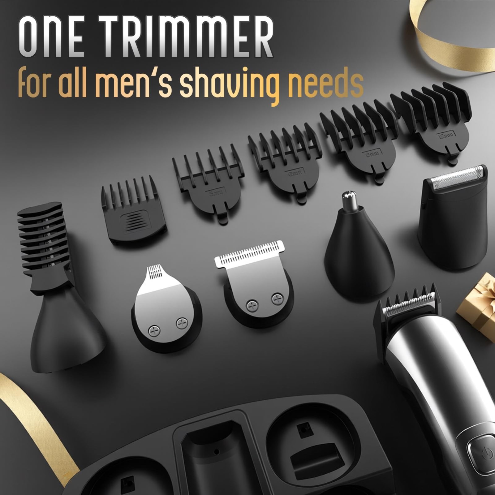 Waterproof Electric Beard Trimmer & Grooming Kit for Men – Cordless Hair Clipper