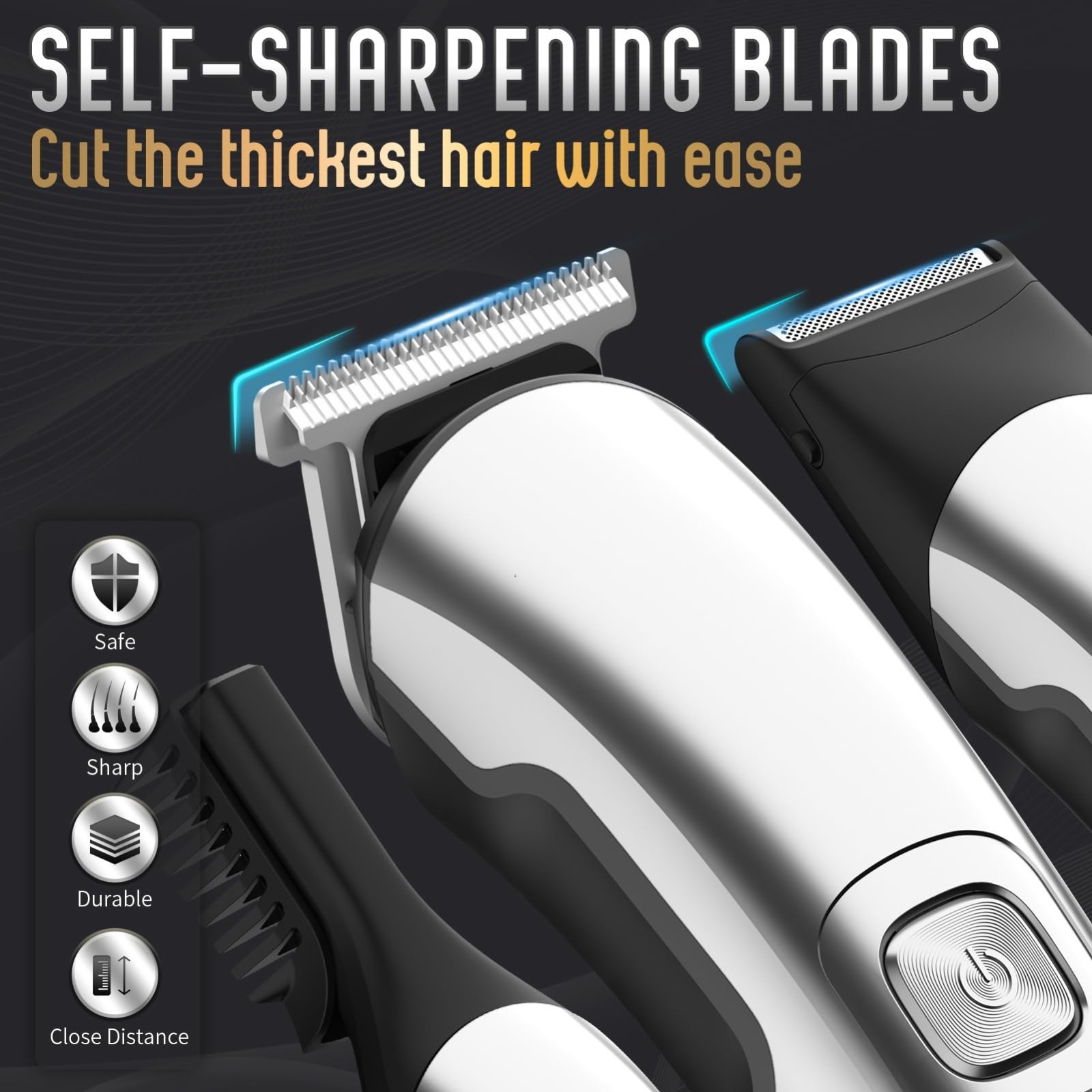 Waterproof Electric Beard Trimmer & Grooming Kit for Men – Cordless Hair Clipper