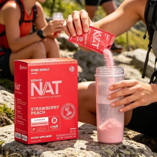 PRUVIT Ketone Drink Keto Nat STRAWBERRY PEACH Charged 20 Pack