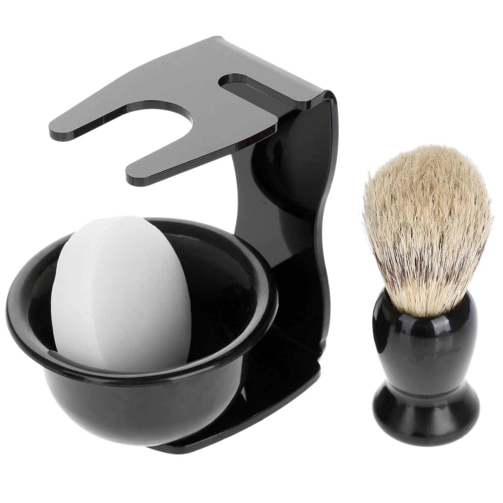 4in1 Men Stylish Shaving Tool Shaving Brush & Bow Cup & Holder Stand & Soap Set