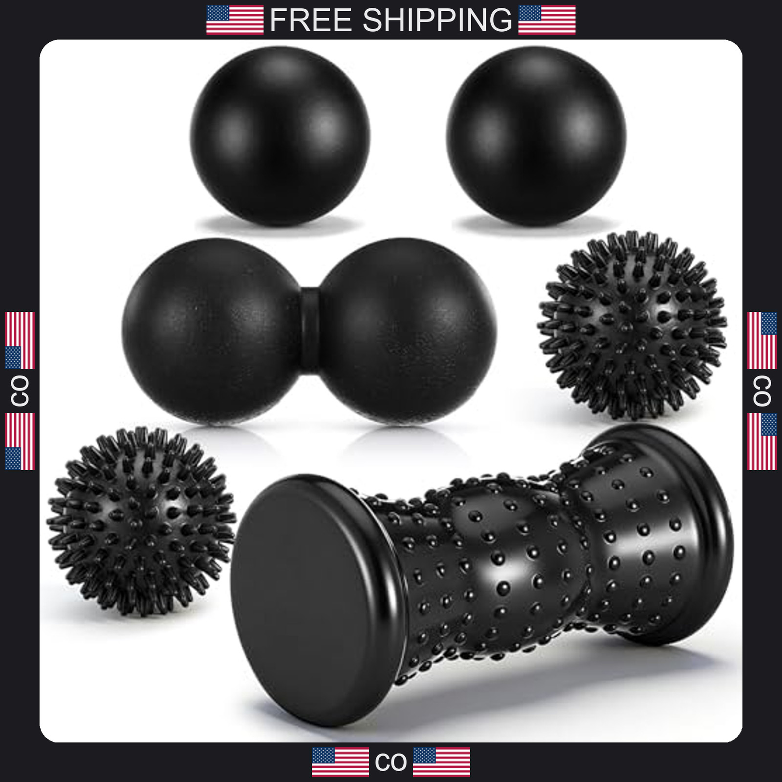Six-Piece Massage Ball Set for Muscle Relief and Circulation
