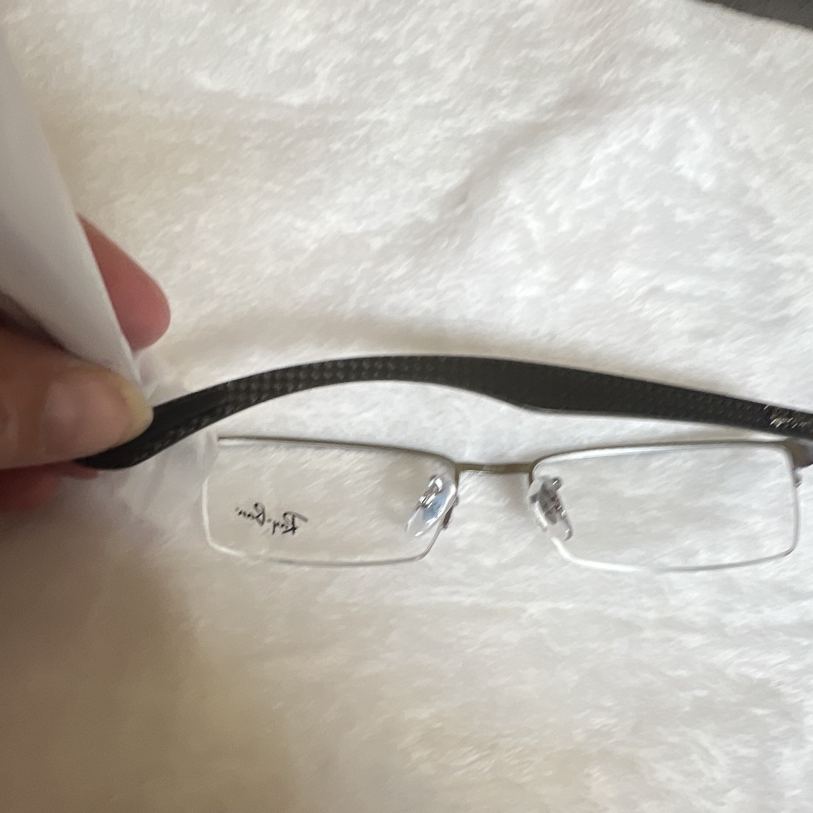 Ray-Ban Rimless Rectangular Metal Eyeglass Frames Silver Unisex Adults