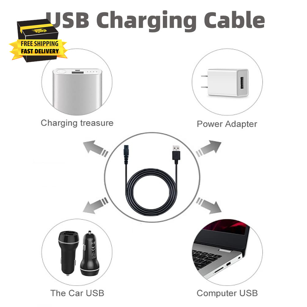 USB Charging Cable for Philips Norelco Shaver S3243, S3341, S5880, S7885, S7886,