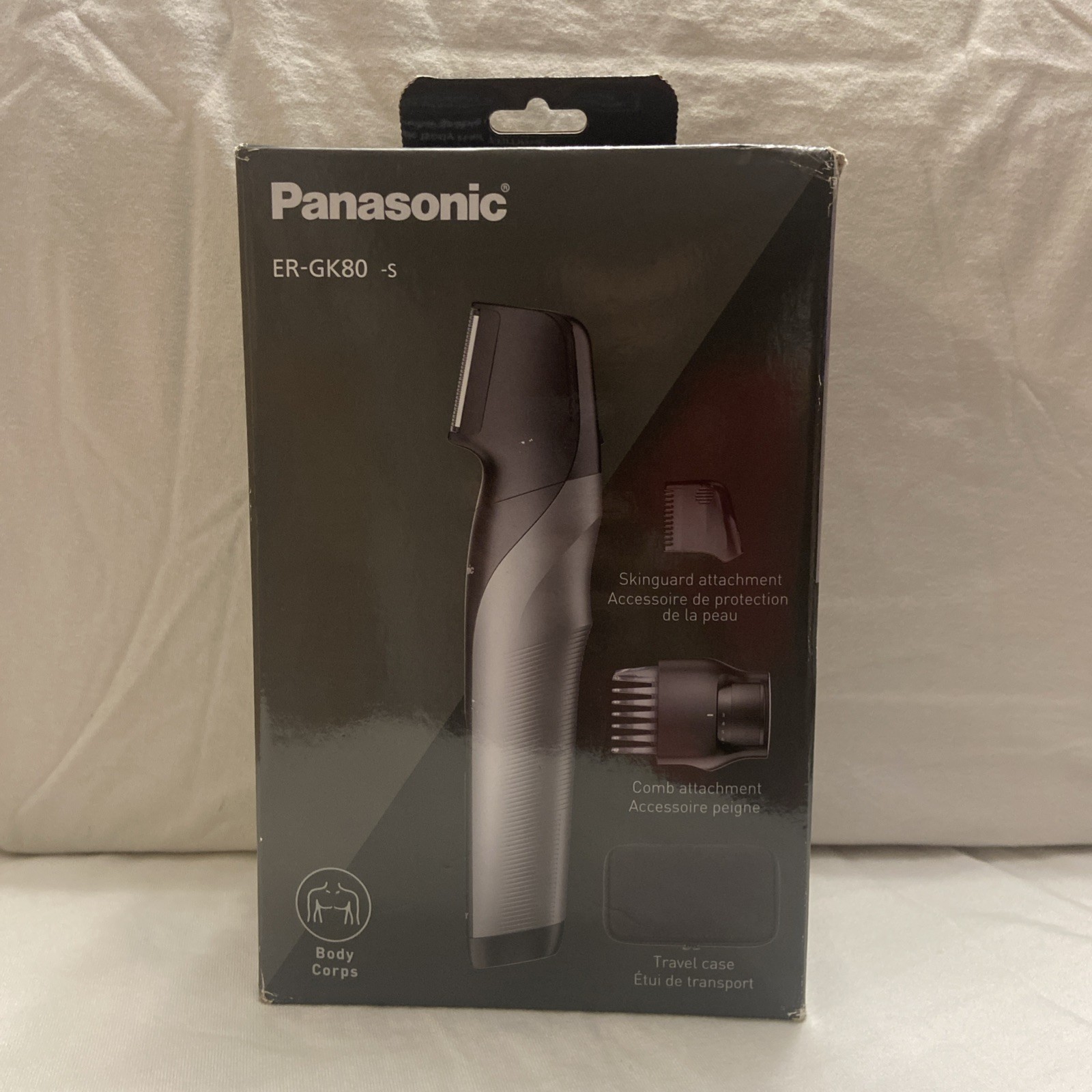 Panasonic Body Groomer ER-GK80-S Wet Dry Cordless Shaving Trimmer Black W/Case