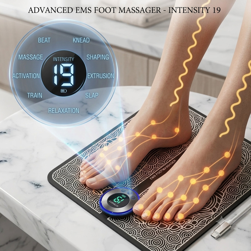 EMS Foot Massager Mat Electric Muscle Stimulation Feet Circulation Massage Pad