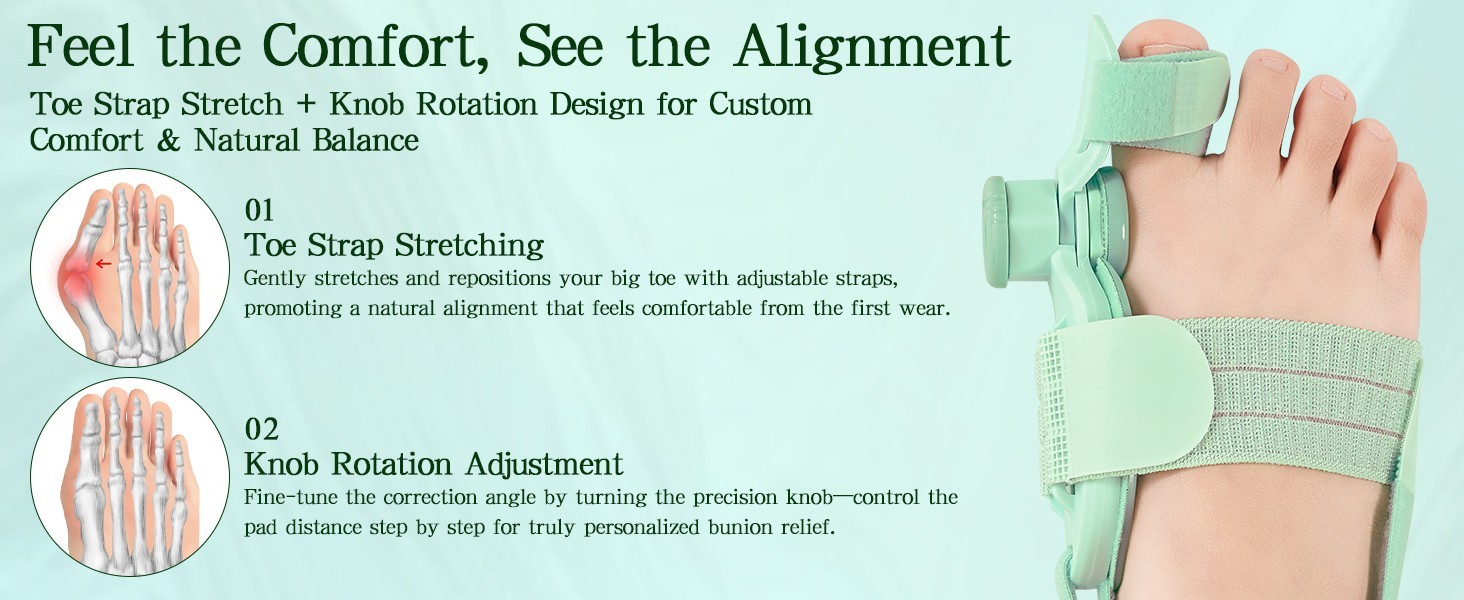 Bunion Fix Toe Valgus Corrector Big Toe Straightener Adjustable for Men & Women