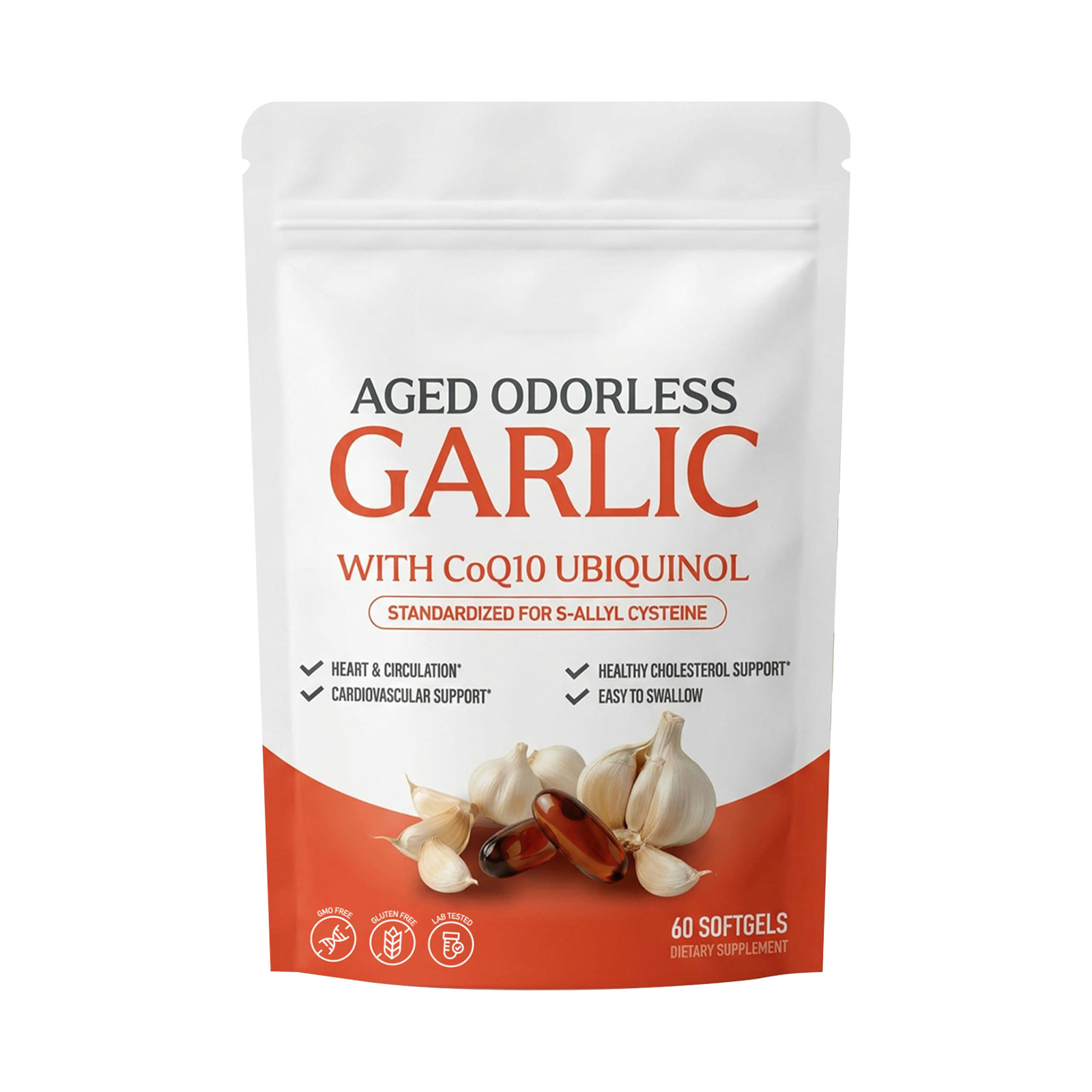 Garlic Extract 600mg Softgels (60 Count) – Odorless Aged Garlic Extra…
