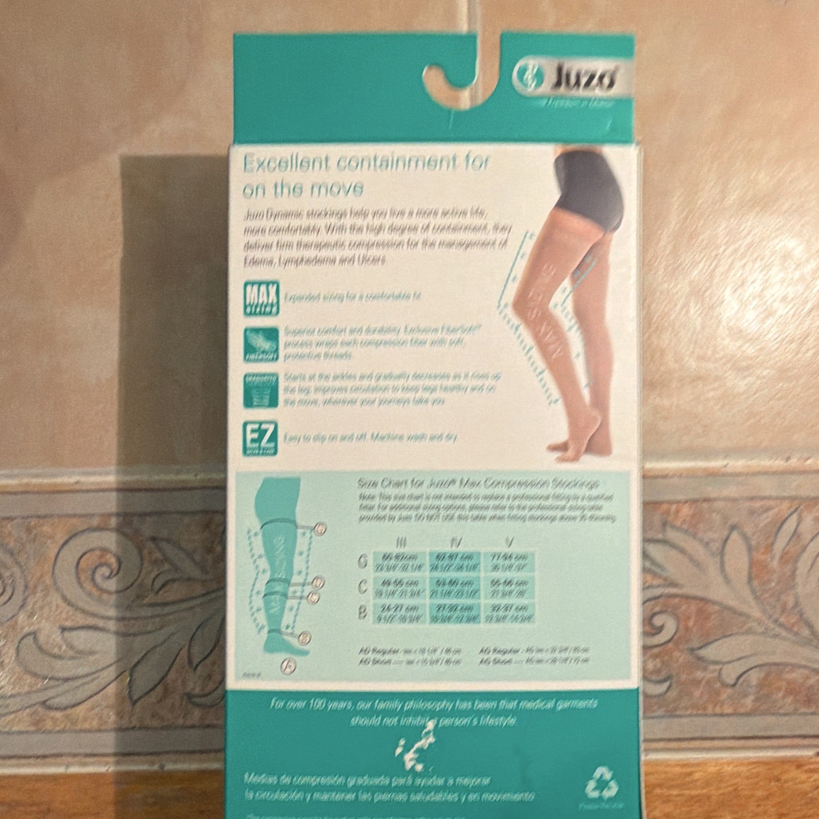 Juzo Dynamic Knee High Compression Stockings 20-30 mmHg Beige Latex Free