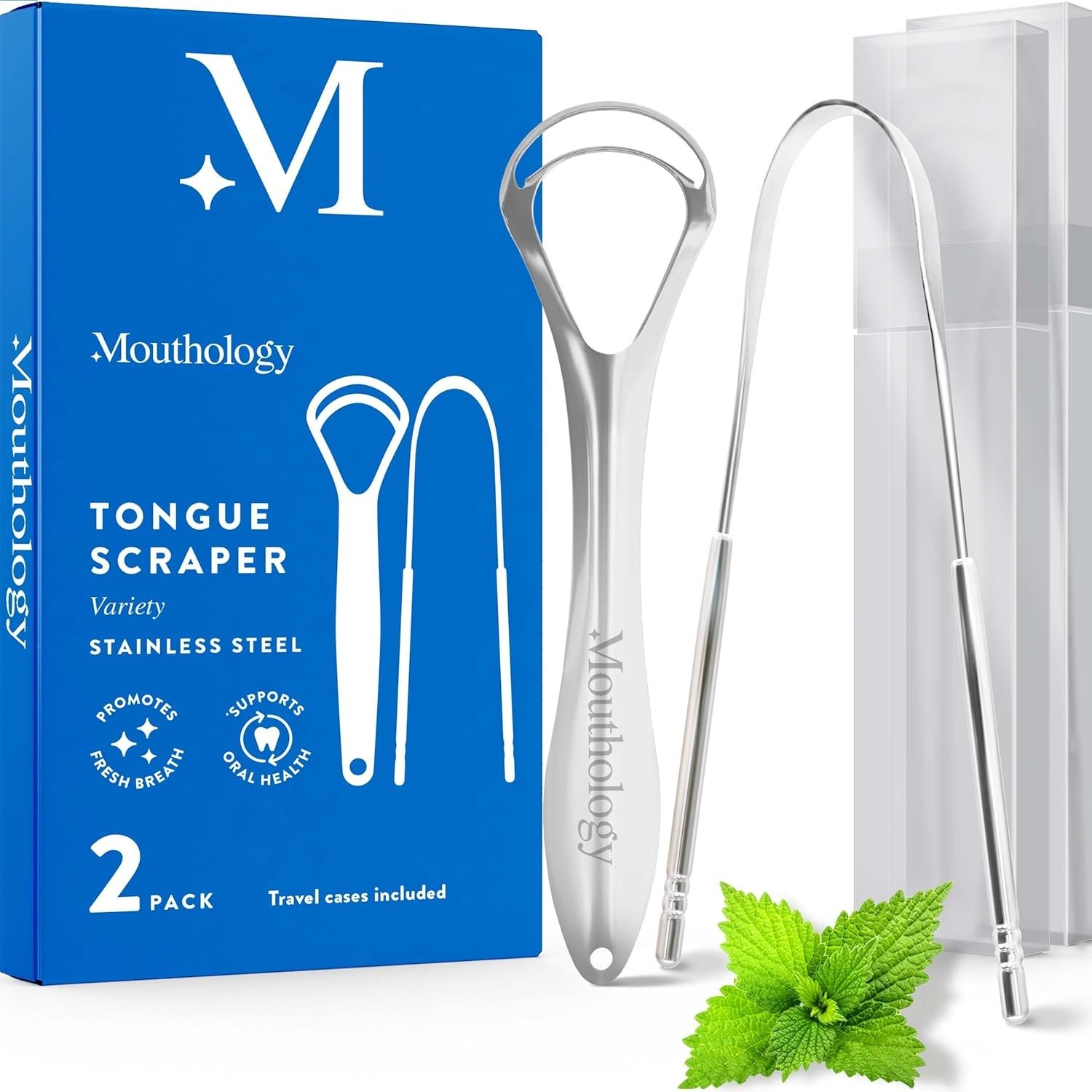 Stainless Steel Tongue Scraper Set Adult Oral Cleaning Variety Pack