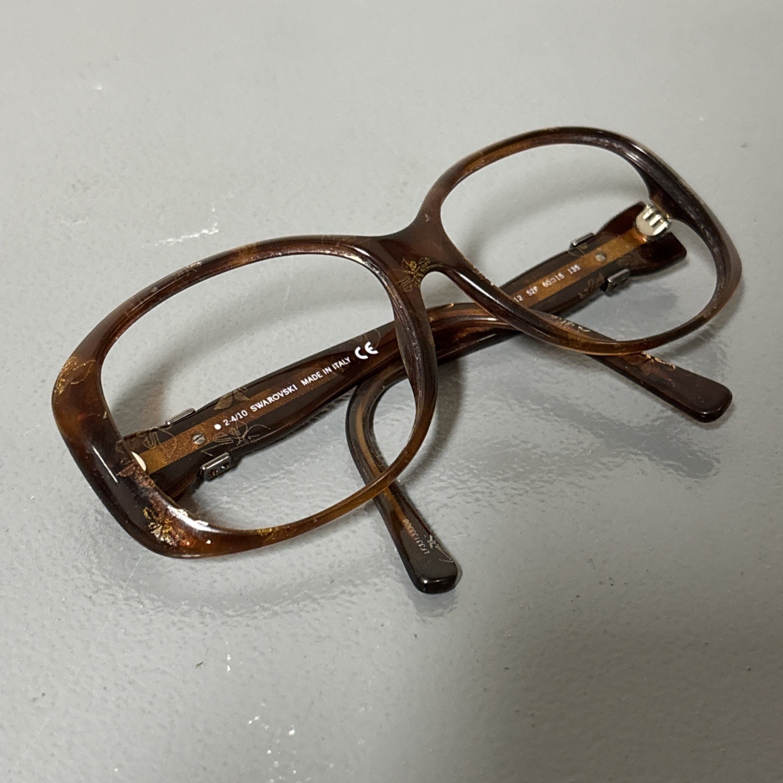 Swarovski APRIL SW 12 45Z Sunglasses Frame Only Brown Square Full Rim Italy