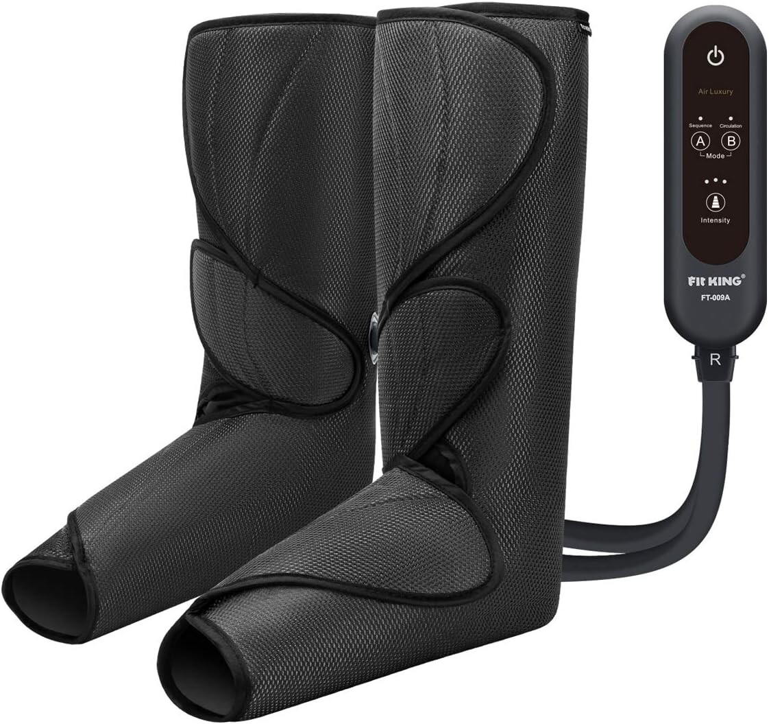 FIT KING Leg and Foot Massager Compression Circulation for Muscle Pain Relieve