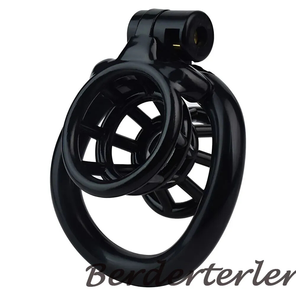 Stainless Steel /ABS Male Chastity Cage Lock with 4 Rings Light Chastity Devices