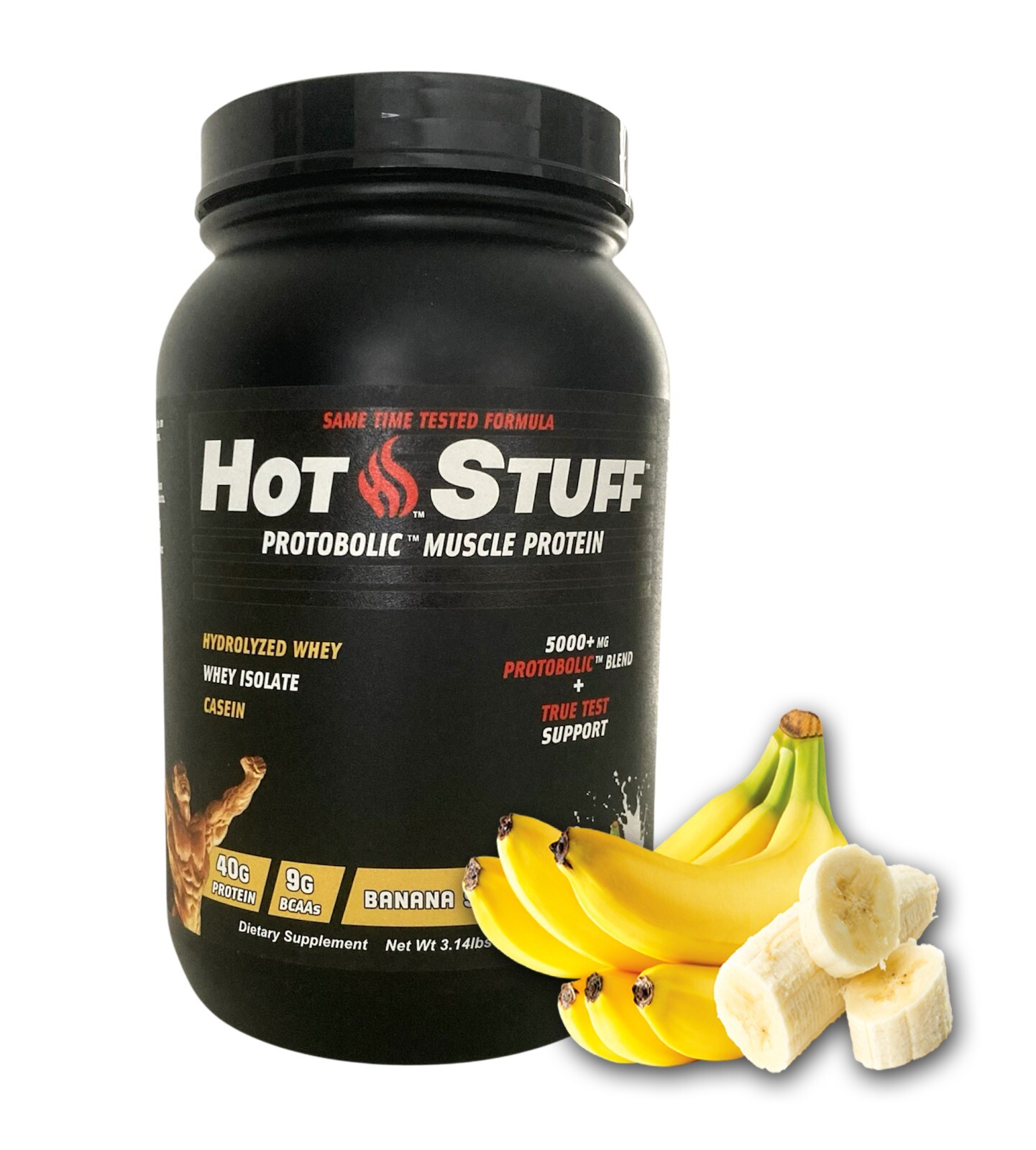Hot Stuff Protein (Banana) 3.12 lb Premium Absorbing Protein + Test Potentiator