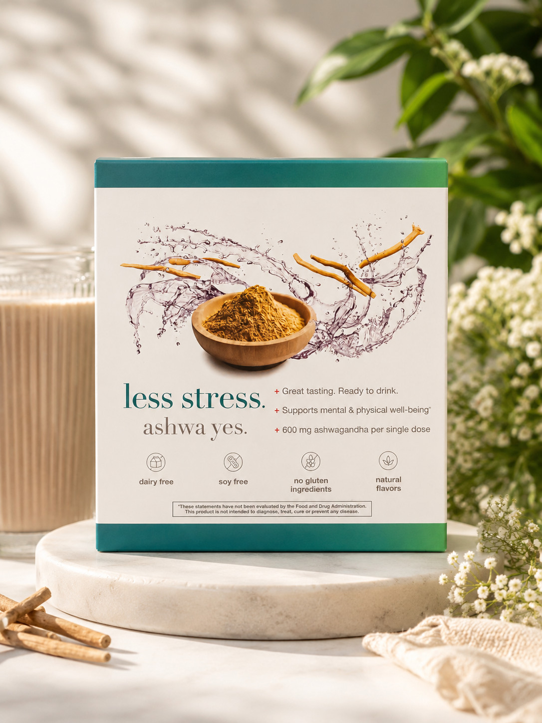 Less Stress Ashwa Yes Ashwagandha Drink Mix 600mg Single Dose Box New Sealed