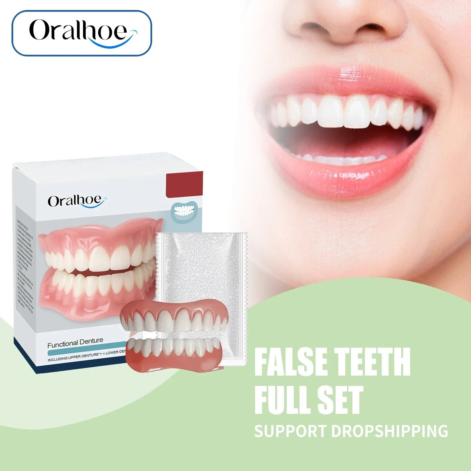 Full Denture Set For Men And Women Upper And Lower Denture False Teeth Personal