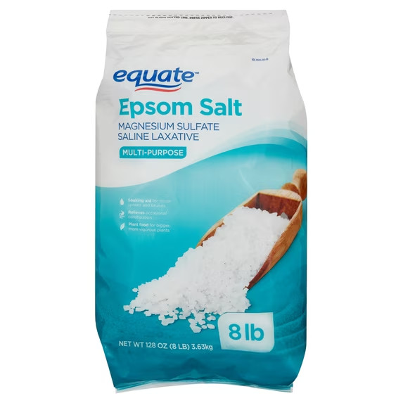 Equate Epsom Salt Magnesium Sulfate 128 oz 8 lb Unscented Bath Foot Soa