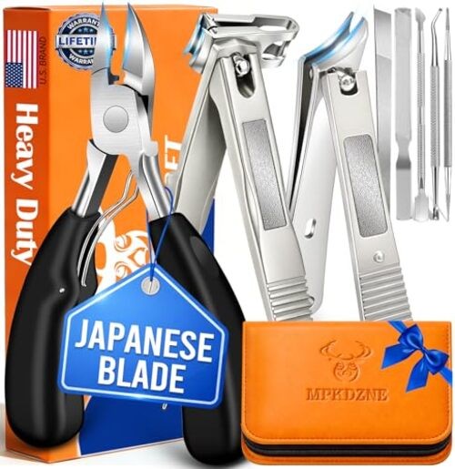 8-in-1 Heavy Duty Toenail & Fingernail Clippers for Seniors Men with Thick &